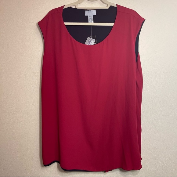 Catherines Reversible Burgundy & Black Sleeveless Blouse - Picture 10 of 16